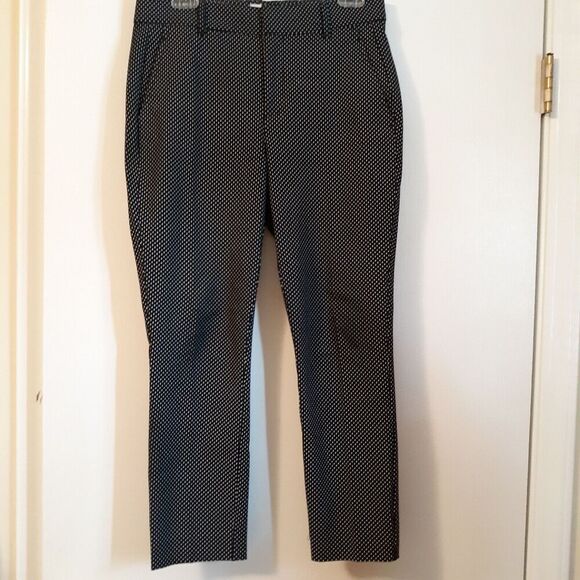 GAP Signature Skinny Ankle Stretch Black White Polka Dot Pants Size 6 LN - Picture 1 of 8